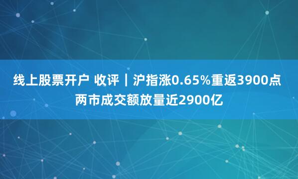 线上股票开户 收评｜沪指涨0.65%重返3900点 两市成交额放量近2900亿